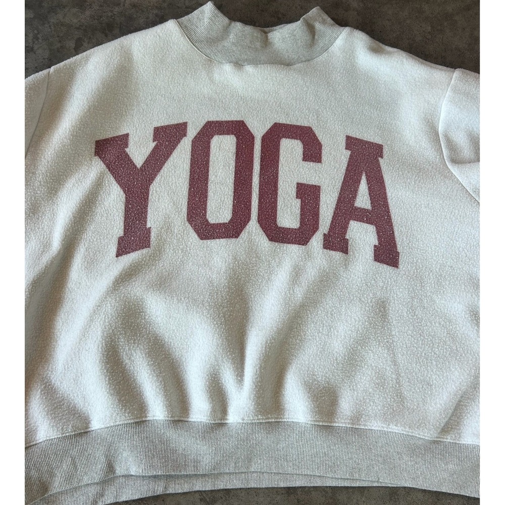 BUCKETLIST Pilates & Yoga Mock Neck Reversible Sweatshirt Size S/M Gray & Red - Picture 4 of 8